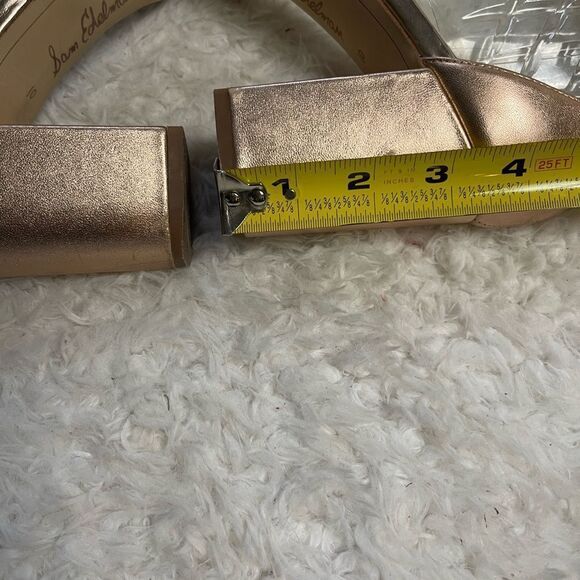 Sam Edelman Odile leather Rose gold Block Heels ankle strap Sandals size 10M - Picture 9 of 13